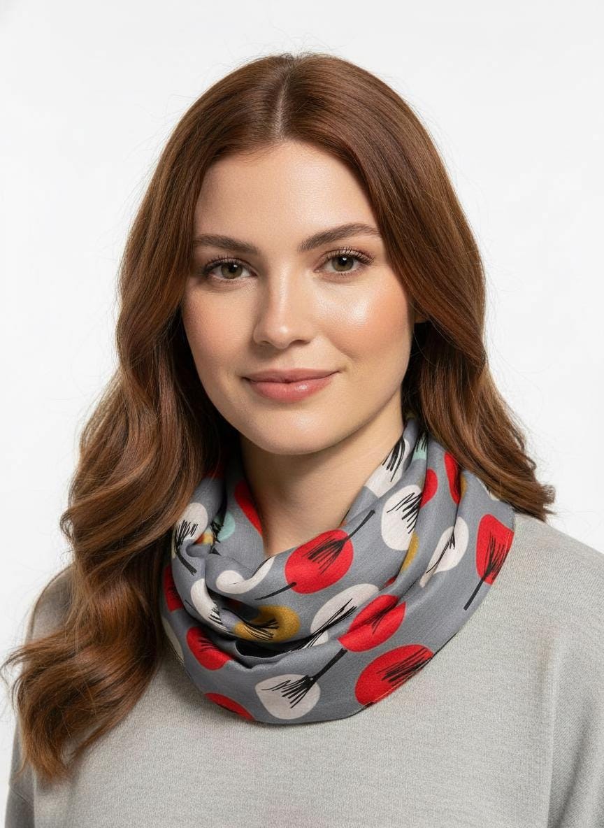 Lightweight |Sketch Tree Leaf Leaves Print Snood Infinity Scarf Gift For Her Comes with a gift bag