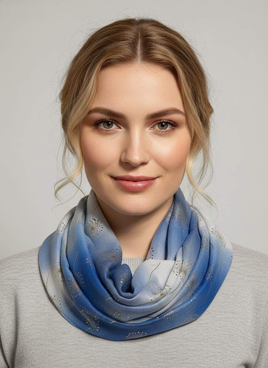 Lightweight Glitter Dandelion Snood Infinity Scarf