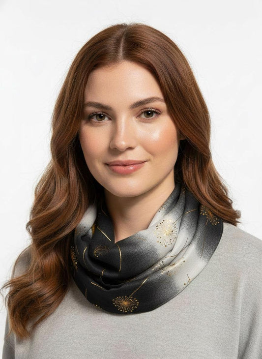 Lightweight Glitter Dandelion Snood Infinity Scarf