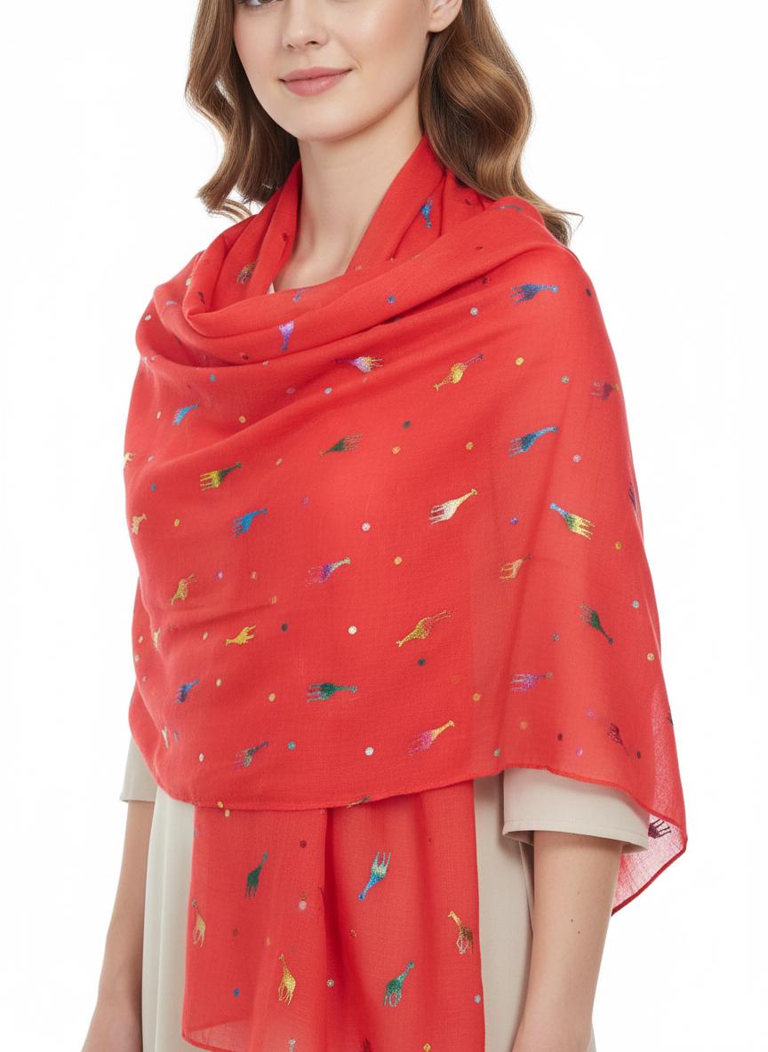 Glitter Giraffe Print Fashion Scarf Wrap For Women Comes with a gift bag