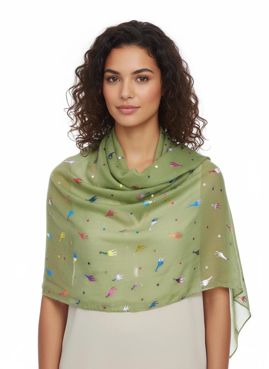 Glitter Giraffe Print Fashion Scarf Wrap For Women Comes with a gift bag