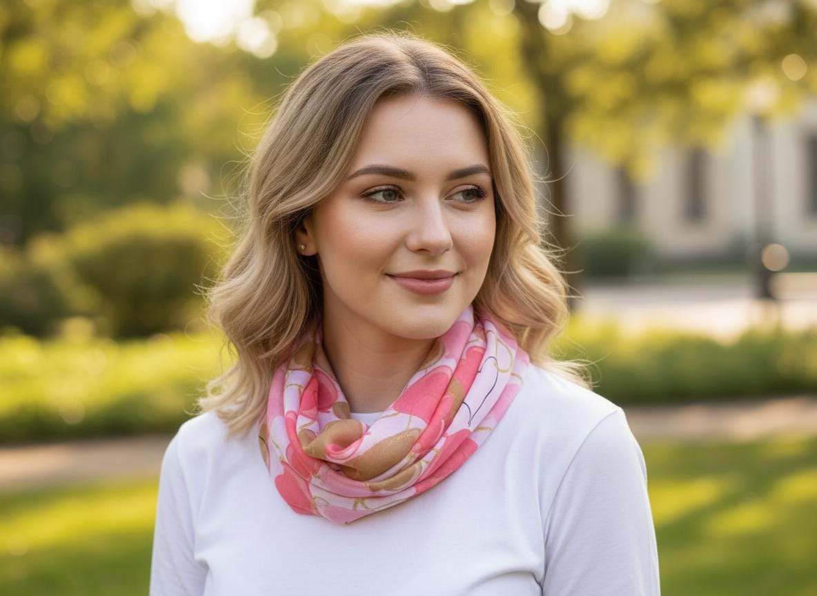 Love Heart Print Fashion Infinity Scarf Scarves Snood For Women Comes with a gift bag