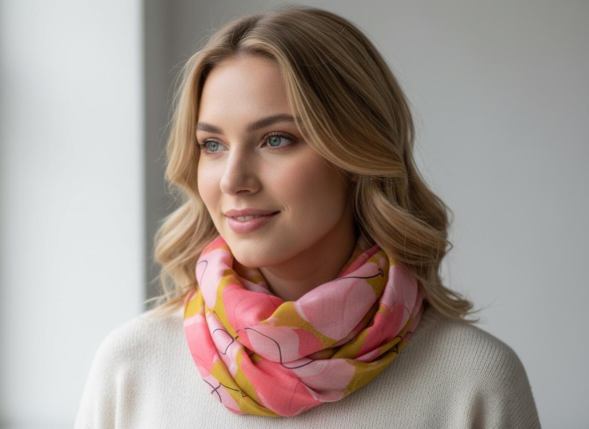 Love Heart Print Fashion Infinity Scarf Scarves Snood For Women Comes with a gift bag