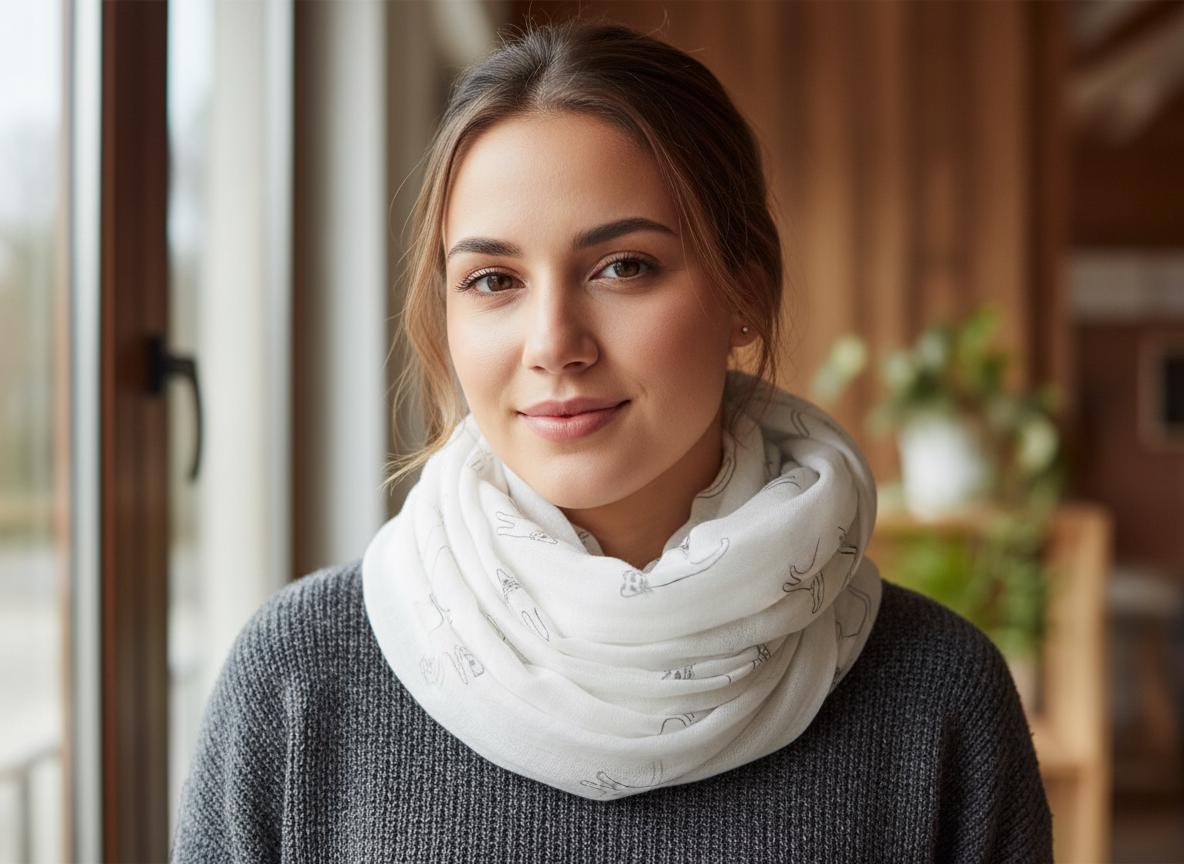 Cat Print Snood Infinity Scarf Lightweight Snood For Cat Lovers Comes with a gift bag