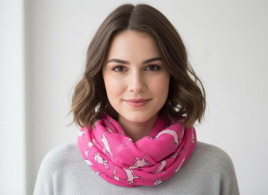 Leaping Hare Print Snood Infinity Scarf For Her Comes with a gift bag