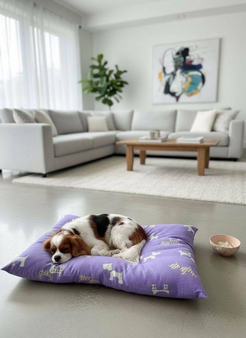 Handmade Double-Sided Pet Bed For Dogs Cats– Very Soft Polyester Cushion with 100% Virgin Hollow fiber Filling