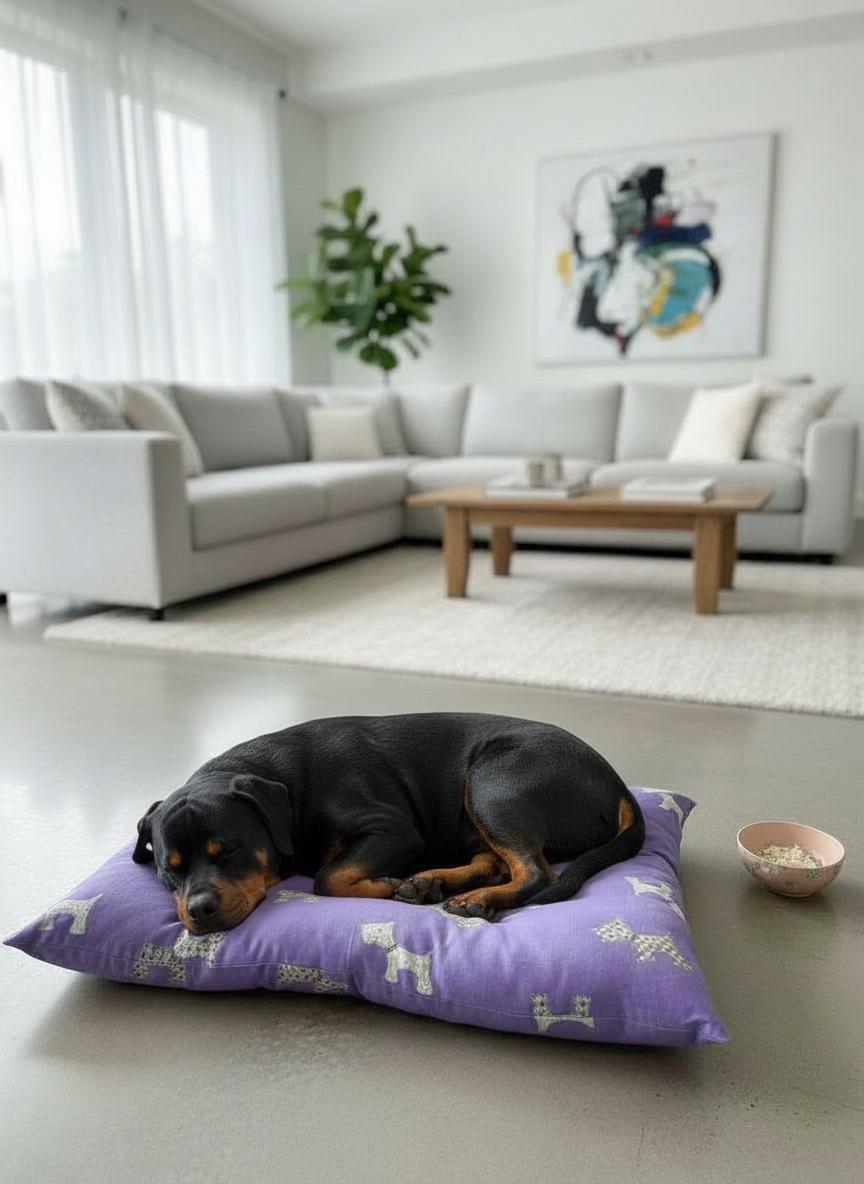 Handmade Double-Sided Pet Bed For Dogs Cats– Very Soft Polyester Cushion with 100% Virgin Hollow fiber Filling