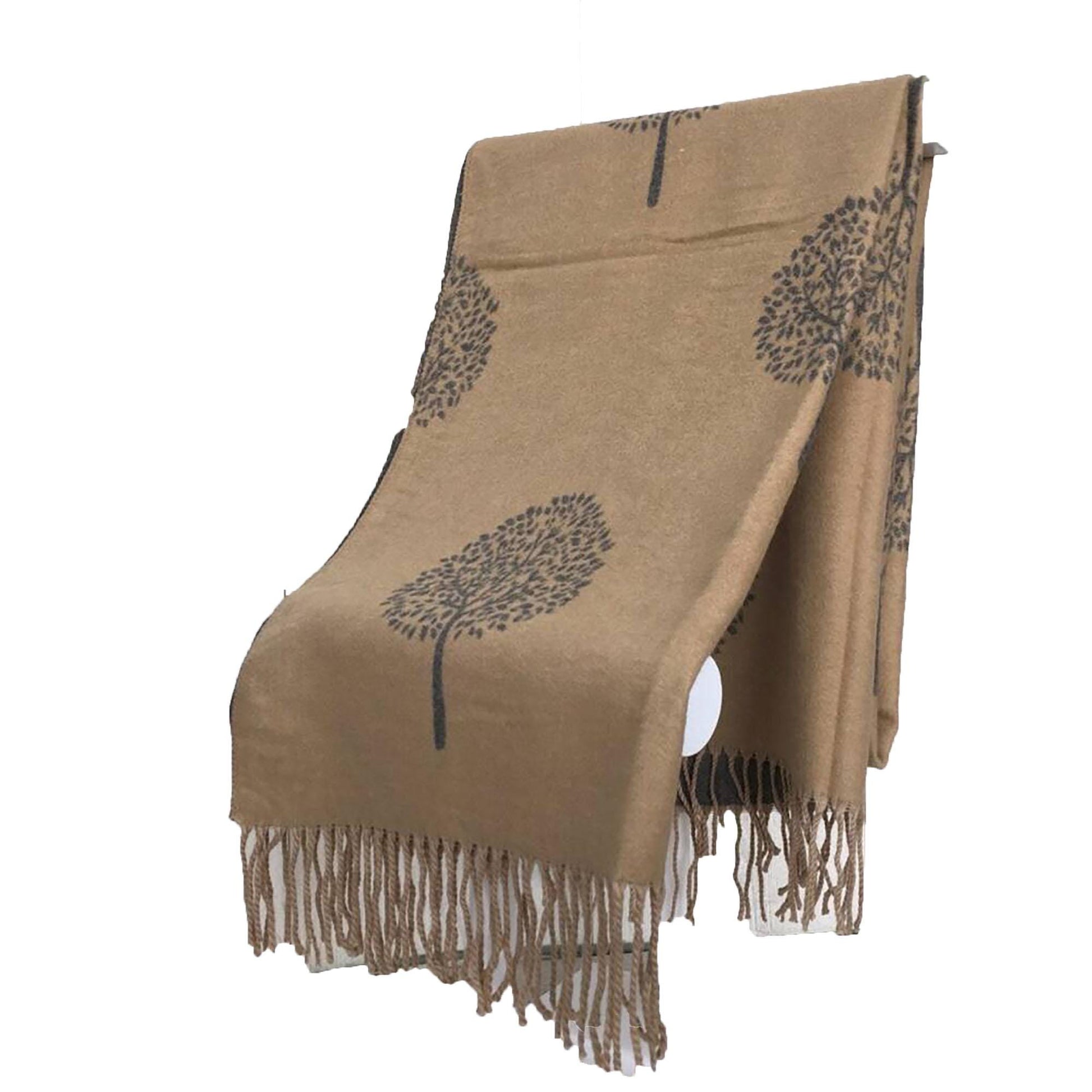Tree of Life Cashmere Blend Scarf with Magnetic Brooch Comes with a gift bag