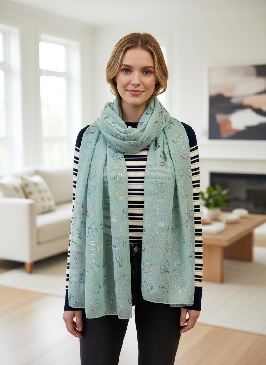 Rainbow Pumpkin Print Scarves Scarf Wrap Comes with a gift bag