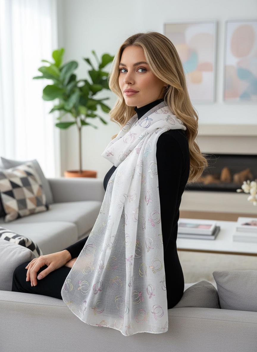 Rainbow Pumpkin Print Scarves Scarf Wrap Comes with a gift bag