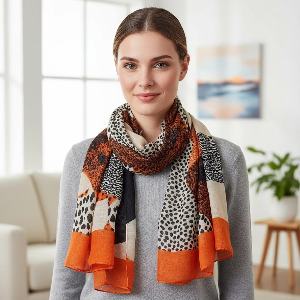 Leopard Dots Print Scarf Comes with a gift bag
