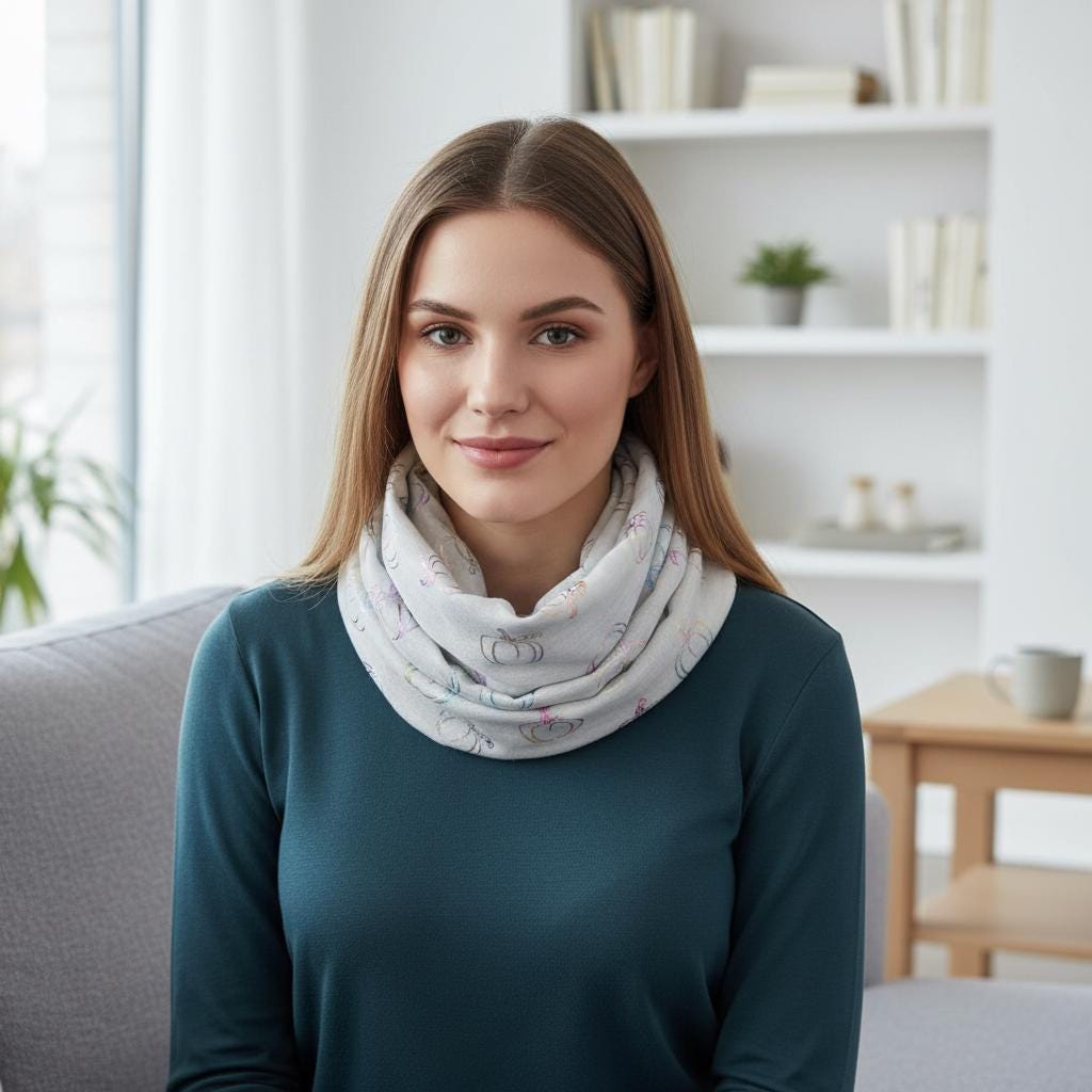 Lightweight Glitter Pumpkin Snood Infinity Scarf For Women Comes with a gift bag