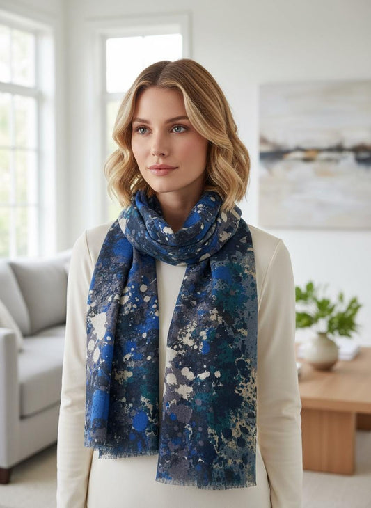Graffiti Splash Dots Print Scarf Comes with a gift bag