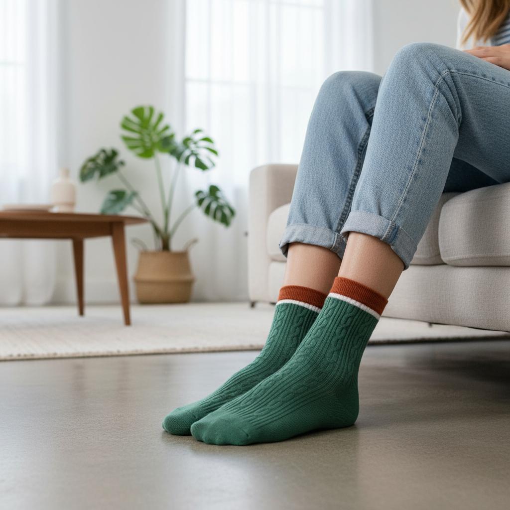 Ladies Seamless Soft Comfort Set of 6 Flower Checker Pattern Crew Socks Premium Quality Gift for Her comes with a gift bag
