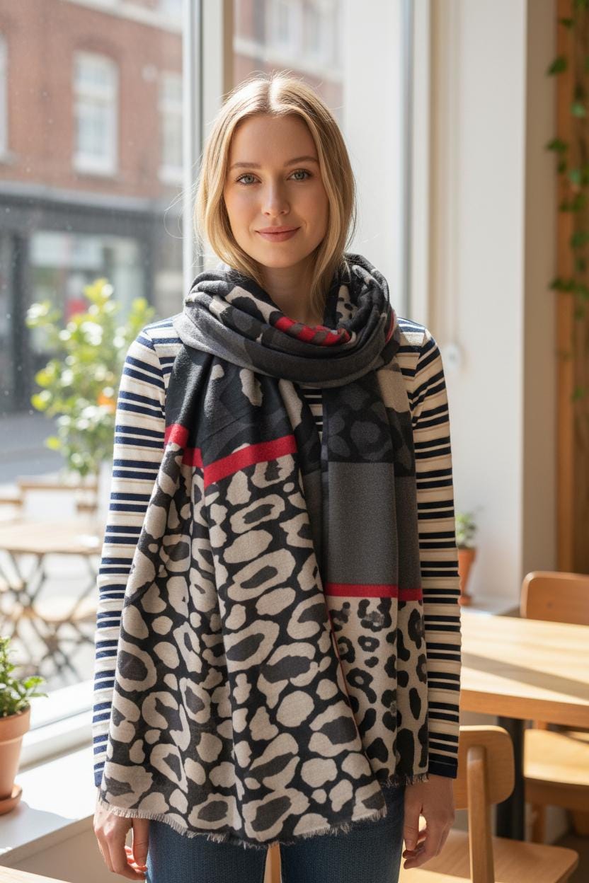 Animal Leopard Print Scarf Comes with a gift bag