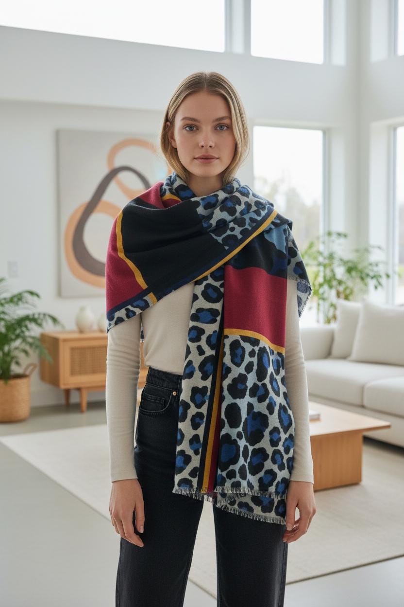 Animal Leopard Print Scarf Comes with a gift bag