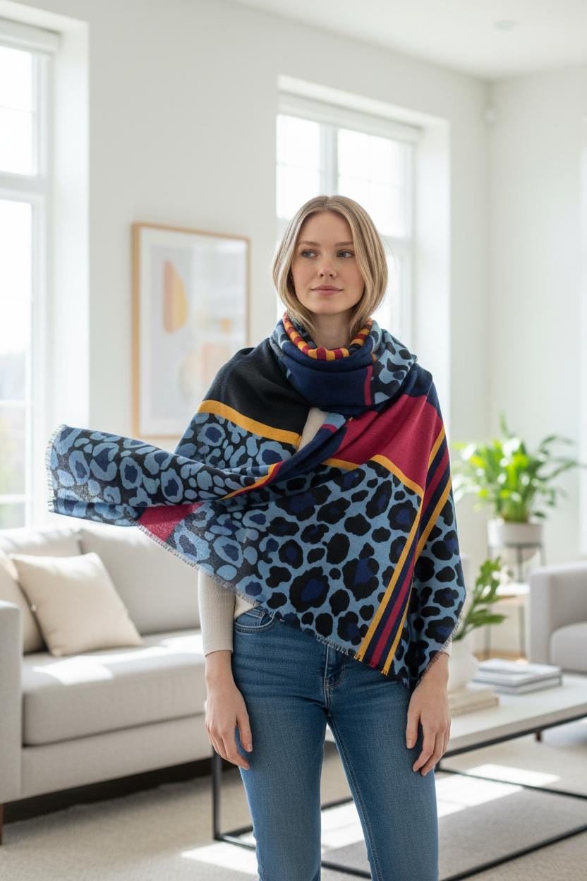 Animal Leopard Print Scarf Comes with a gift bag