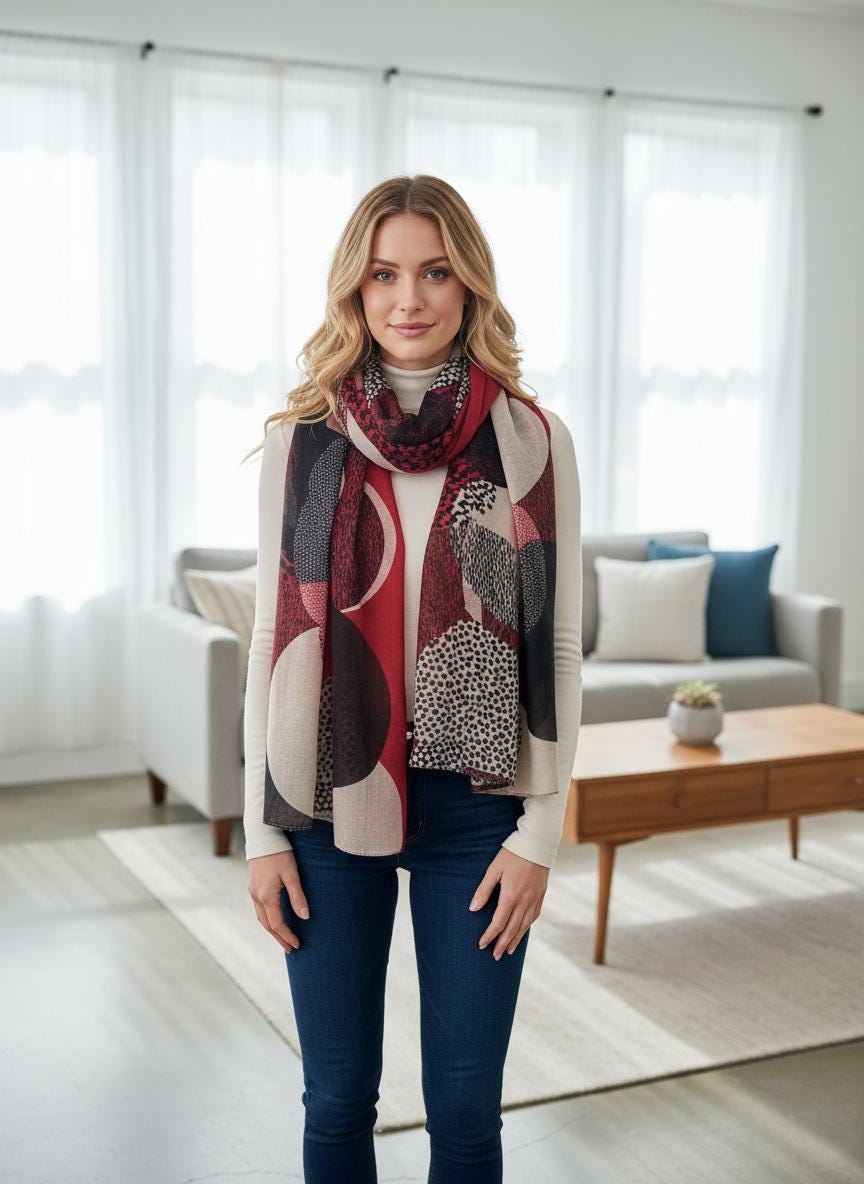 Leopard Dots Print Scarf Comes with a gift bag