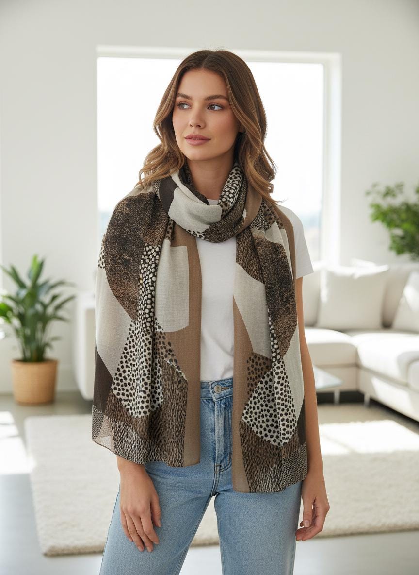 Leopard Dots Print Scarf Comes with a gift bag