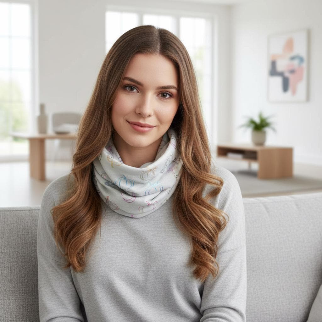 Lightweight Glitter Pumpkin Snood Infinity Scarf For Women Comes with a gift bag