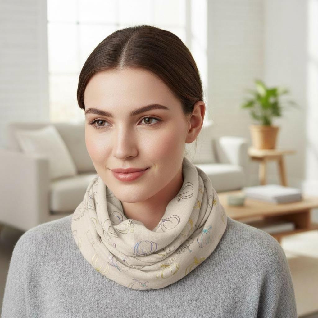 Lightweight Glitter Pumpkin Snood Infinity Scarf For Women Comes with a gift bag