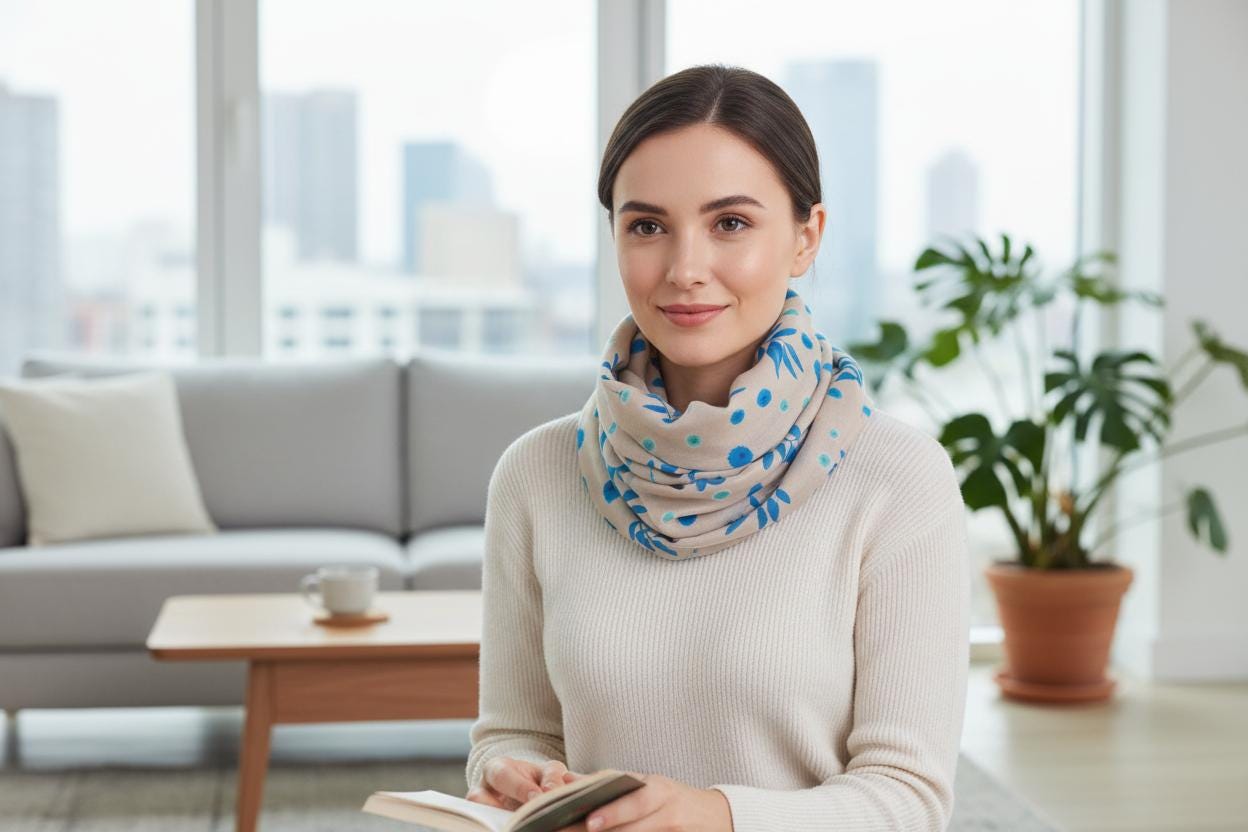 Lightweight Mountain Ash Leaf Leaves Print Snood Infinity Scarf Comes with a gift bag