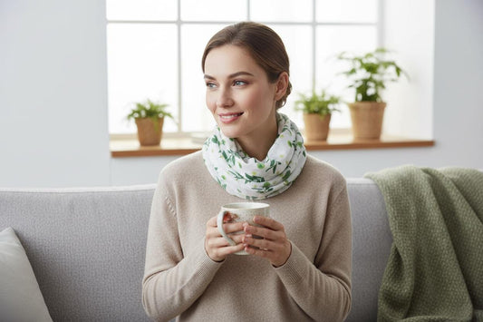 Lightweight Mountain Ash Leaf Leaves Print Snood Infinity Scarf Comes with a gift bag