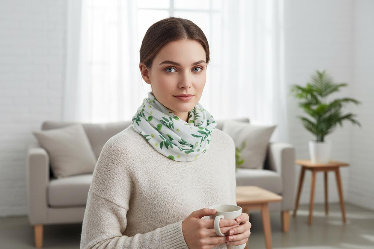 Lightweight Mountain Ash Leaf Leaves Print Snood Infinity Scarf Comes with a gift bag