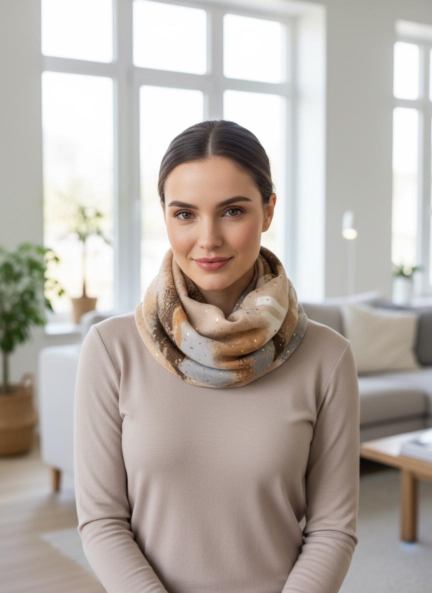 Lightweight Glitter Gradient Colour Very Soft Snood Infinity Scarf Comes with a gift bag