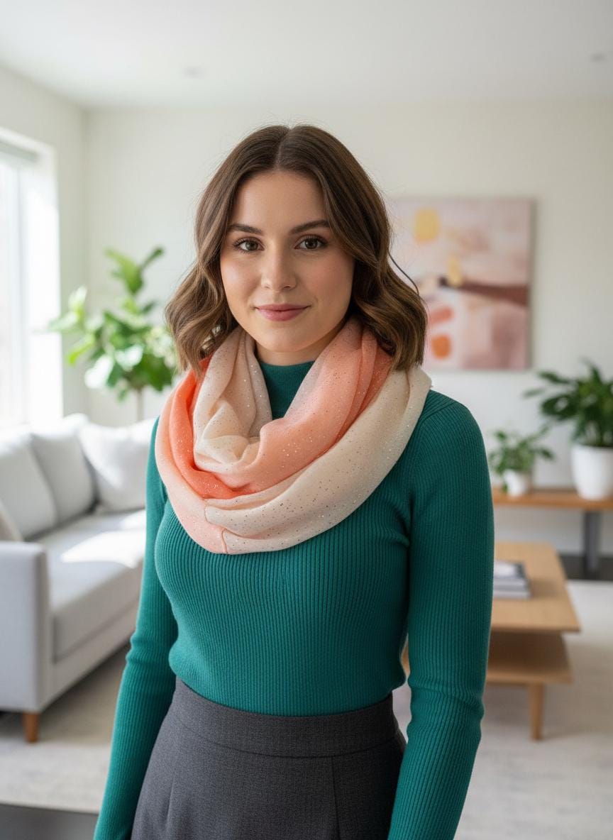 Lightweight Foil Gradient Colour Very Soft Snood Infinity Scarf Comes with a gift bag