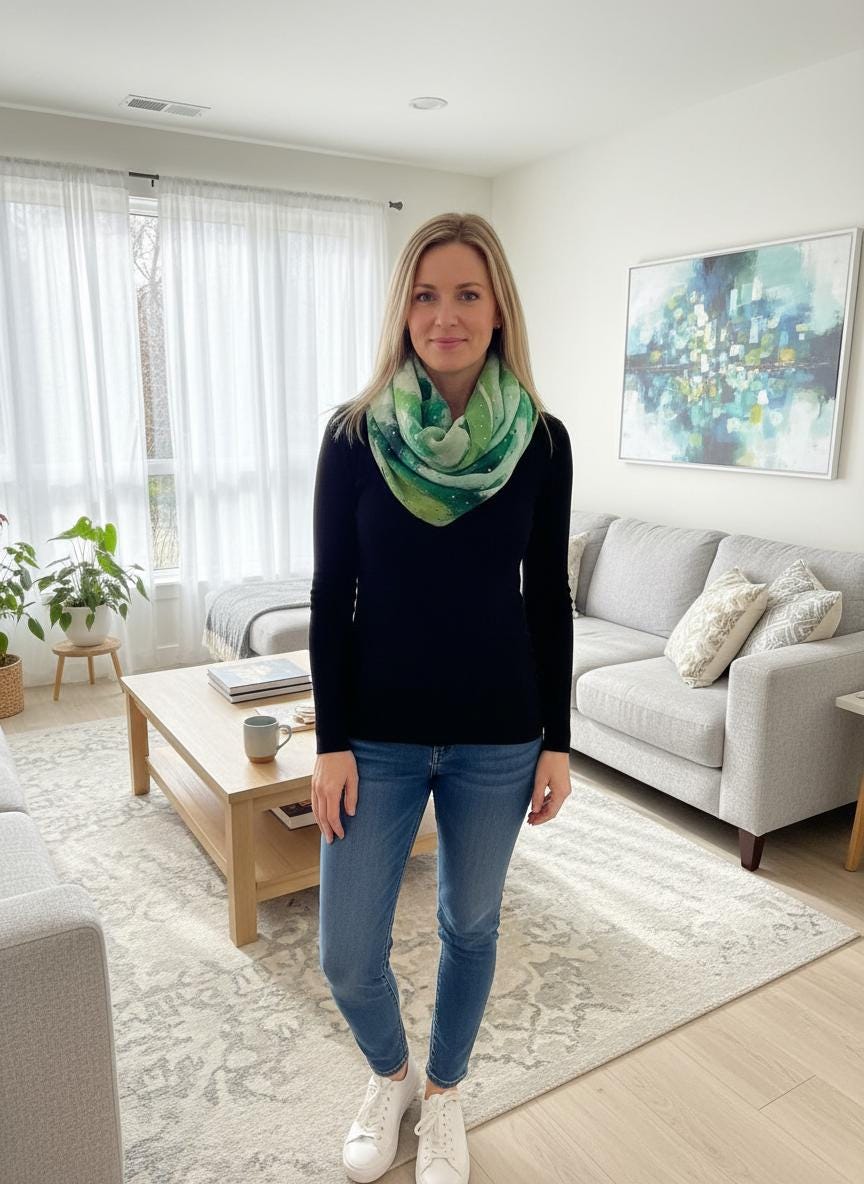 Lightweight Glitter Gradient Colour Very Soft Snood Infinity Scarf Comes with a gift bag