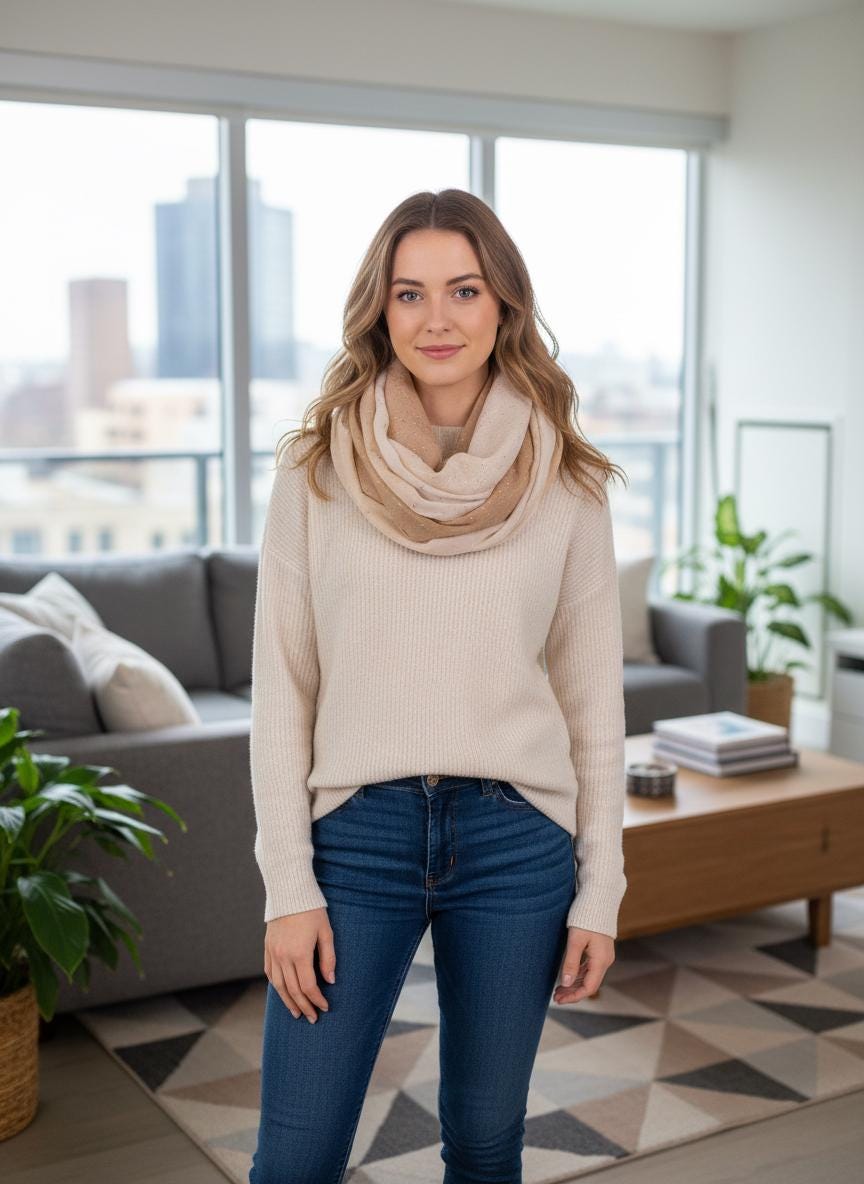 Lightweight Foil Gradient Colour Very Soft Snood Infinity Scarf Comes with a gift bag