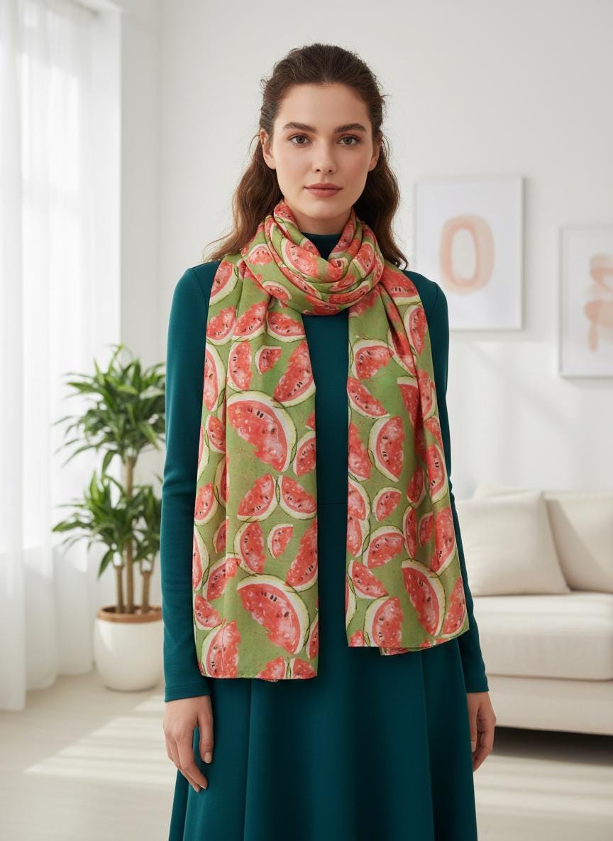 Fruit Watermelon Print Fashion Scarf Wrap Comes with a gift bag