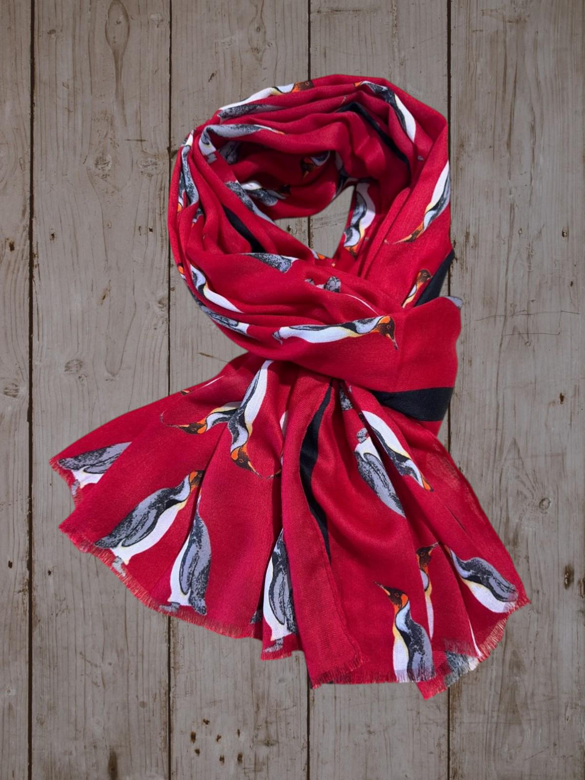 Watercolour Penguin Bird Print Scarf Scarves Neck Comes with a gift bag