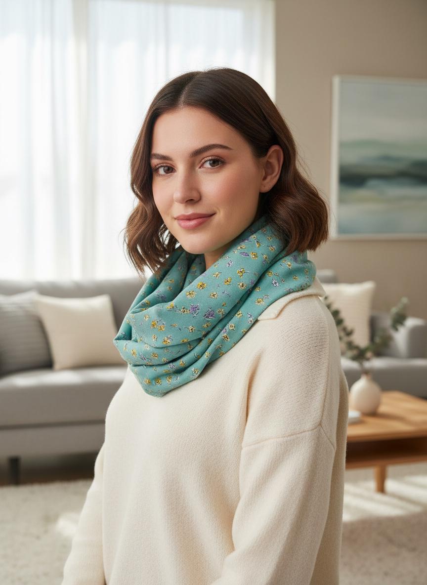Ditsy Floral Design Print Snood Infinity Scarf Comes with a gift bag