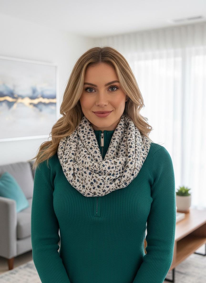 Ditsy Floral Design Print Snood Infinity Scarf Comes with a gift bag