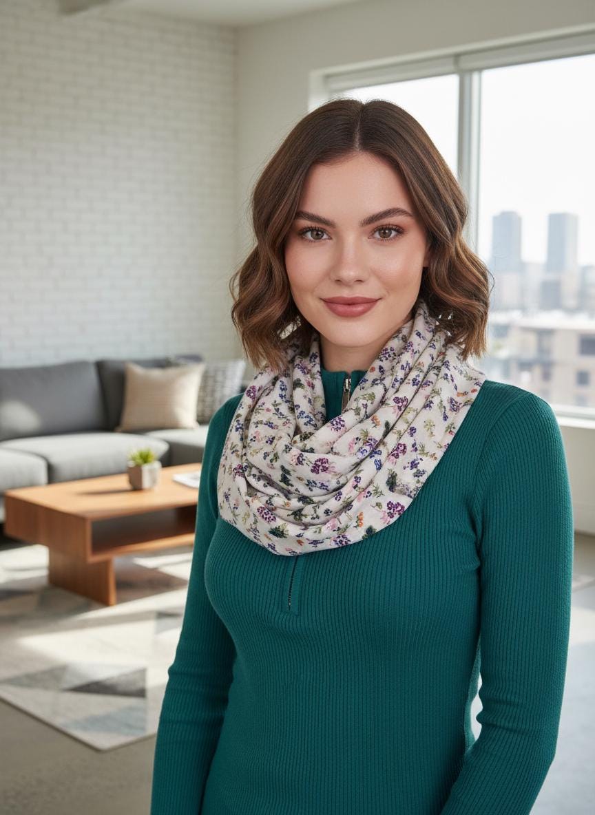 Ditsy Floral Design Print Snood Infinity Scarf Comes with a gift bag