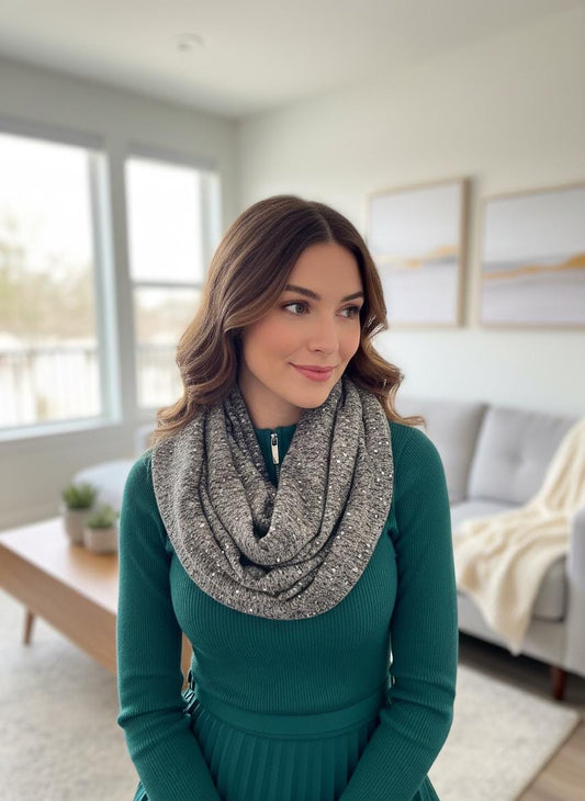 Lightweight Glitter Foil Dots Snood Infinity Scarf Comes with a gift bag