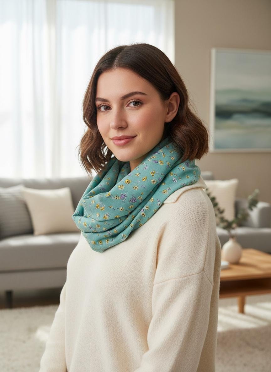 Ditsy Floral Design Print Snood Infinity Scarf Comes with a gift bag