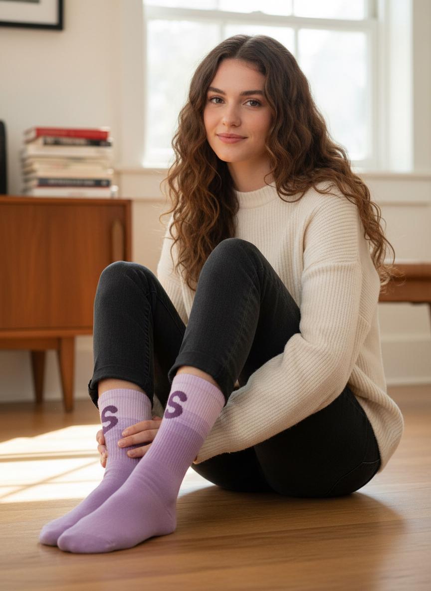 Ladies Seamless Soft Comfort Crew Socks Set of 5 Women’s Socks With Gift Bag