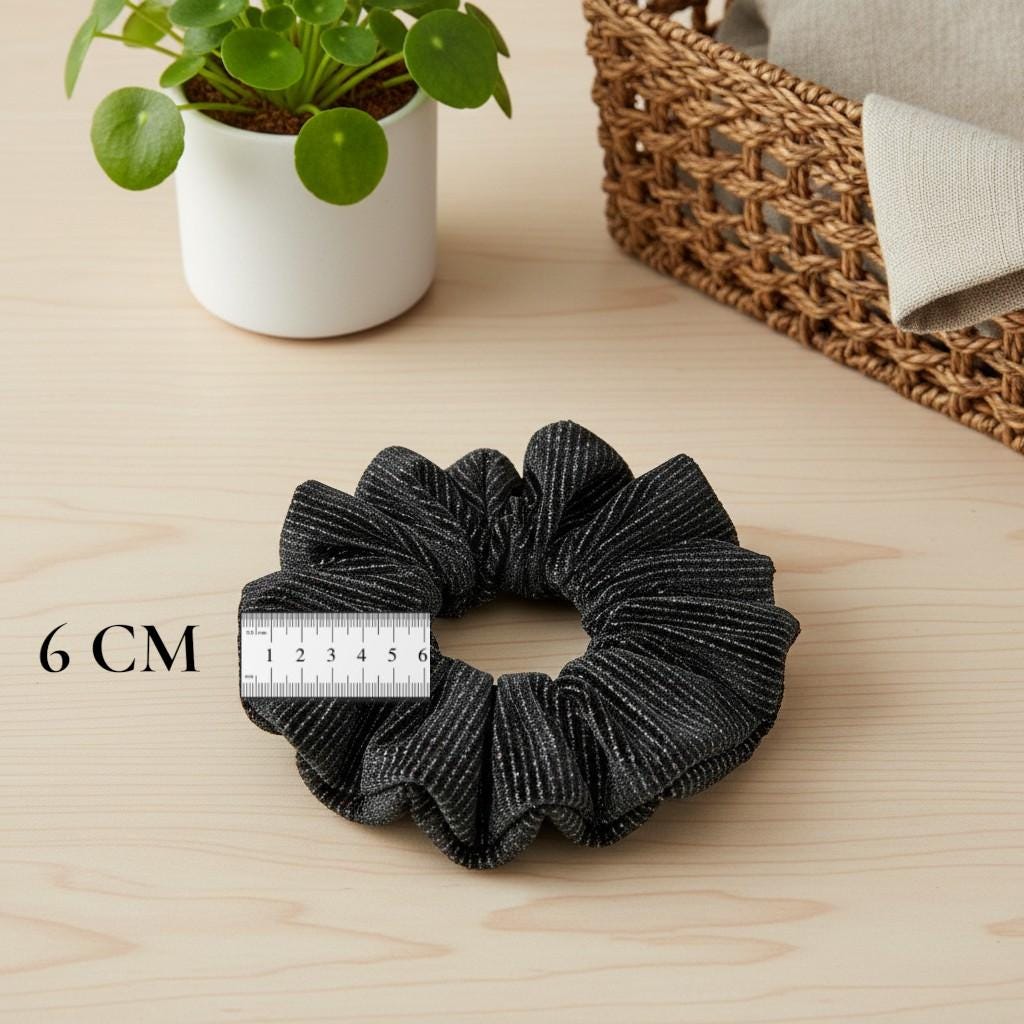 Handcrafted Shimmer Hair Accessory Metallic Velvet Handmade Scrunchie Gift For Her
