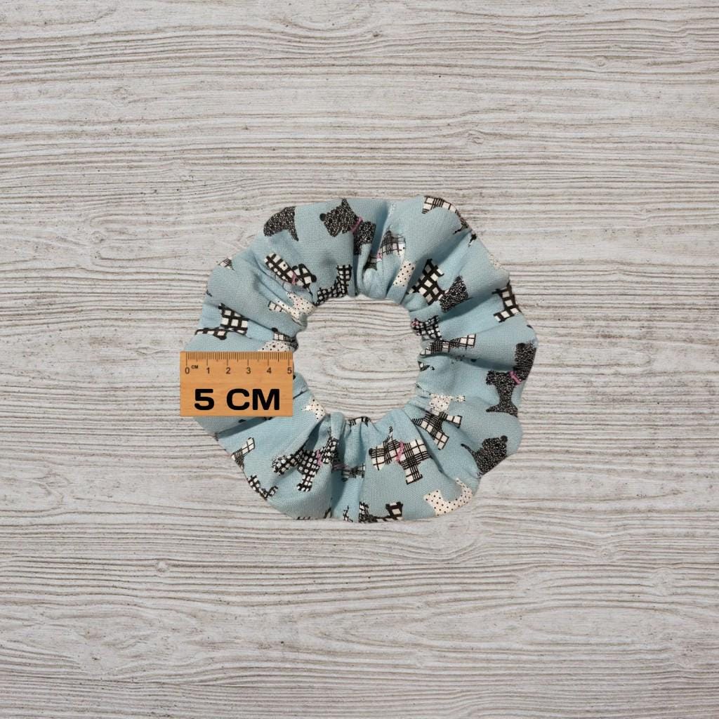 Handmade Scottie Dog Pattern With Lace Scrunchies | Scrunchie Hair Tie | Cotton Polyester Hairband | Animal Pattern Scrunchies
