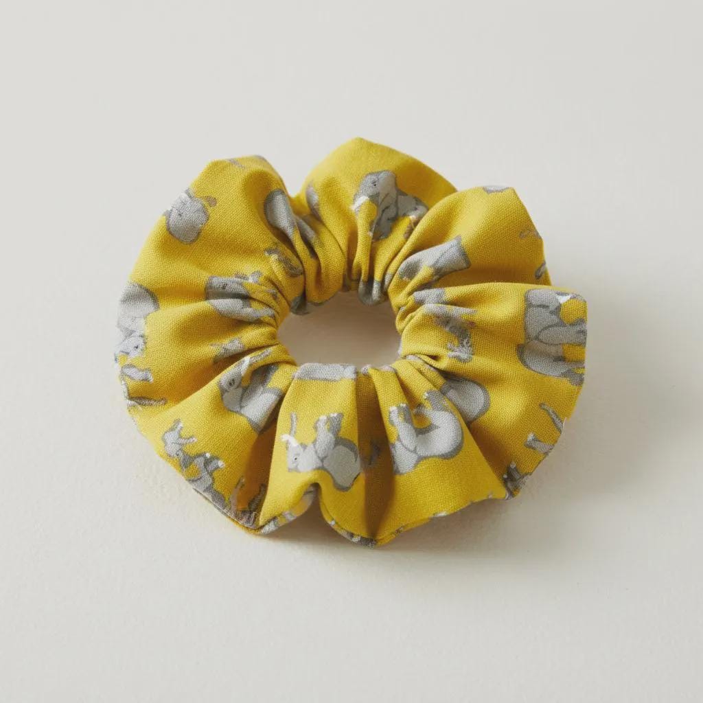 Handmade Farm Pig Sheep Chicken Pattern Scrunchie | Scrunchie Hair Tie | Cotton Polyester Hairband | Animal Pattern Scrunchies
