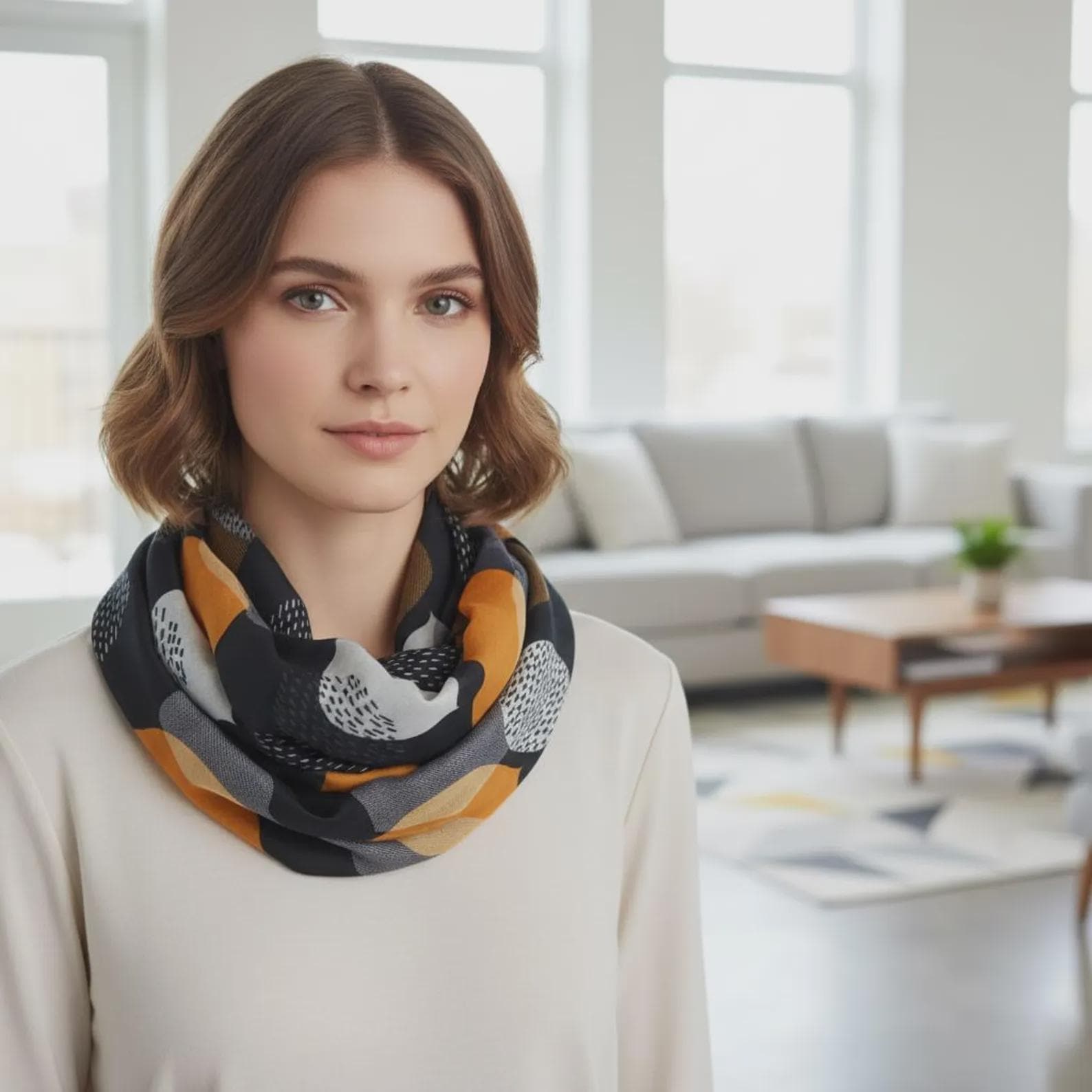 Lightweight Tree Leaf Print Infinity Loop Scarf Snood For Women Comes with a gift bag