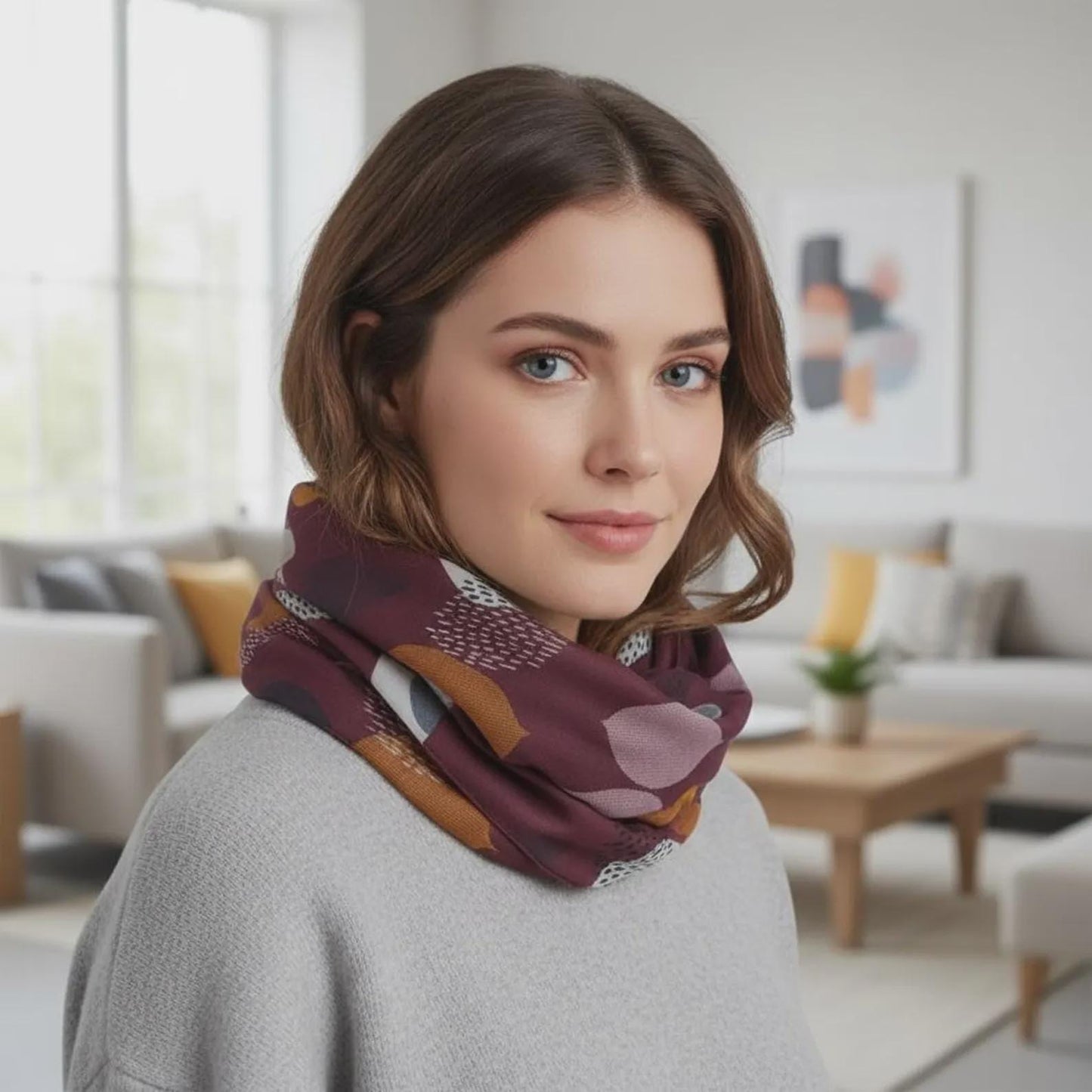 Lightweight Tree Leaf Print Infinity Loop Scarf Snood For Women Comes with a gift bag
