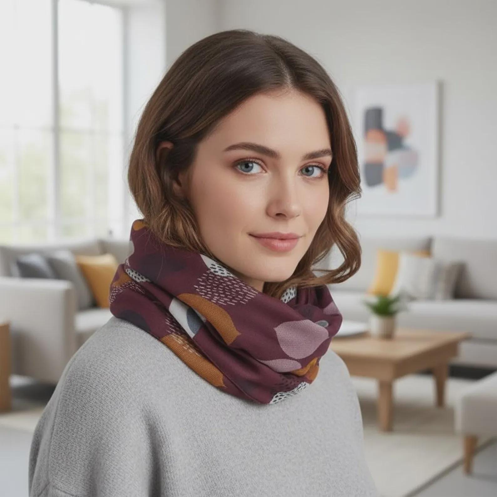 Lightweight Tree Leaf Print Infinity Loop Scarf Snood For Women Comes with a gift bag