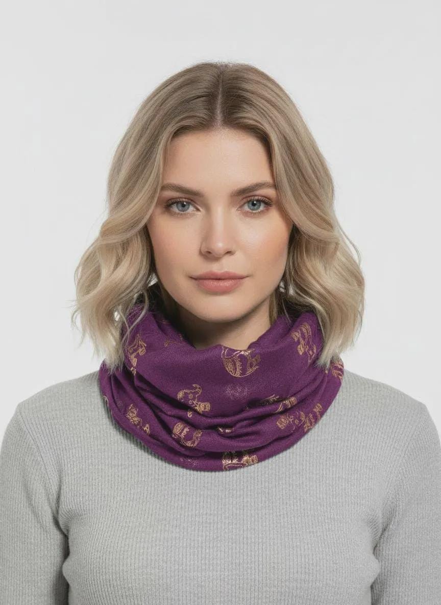 Lightweight Glitter Elephant Snood Infinity Scarf Comes with a gift bag