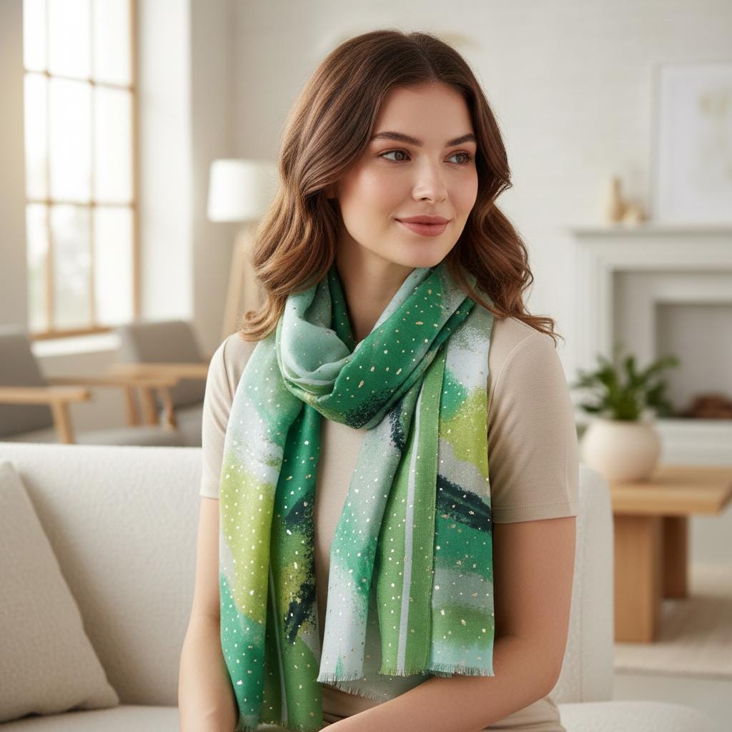 Lightweight Glitter Gradient Colour Very Soft Scarf Comes with a gift bag