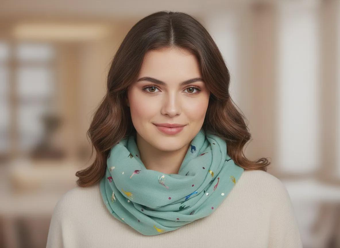 Lightweight Glitter Giraffe Snood Infinity Scarf For Women Comes with a gift bag