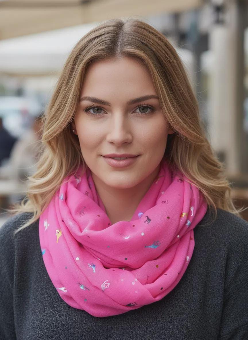 Lightweight Glitter Giraffe Snood Infinity Scarf For Women Comes with a gift bag